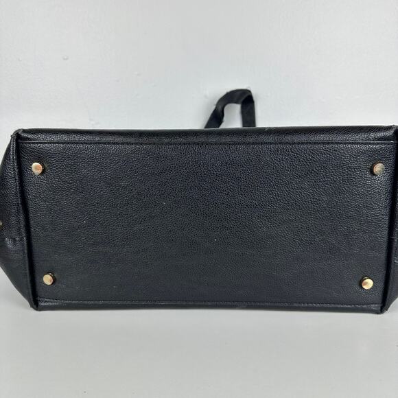 Calvin Klein Womens Soft Pebbled Leather Studded Large Black Weekend Tote Bag - Picture 5 of 8